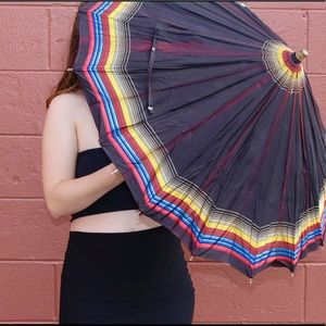 1970s Vintage Rainbow Umbrella